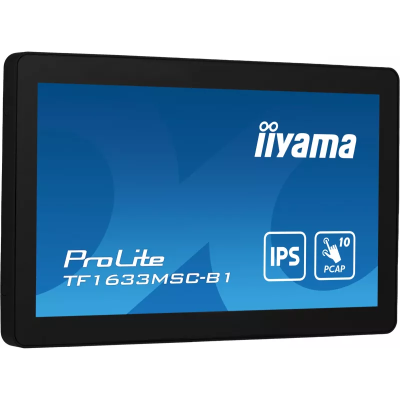 iiyama ProLite TF1633MSC-B1 arvutimonitor 39,6 cm (15,6 tolli) 1920 x 1080 pikslit Full HD puuteekraan Must