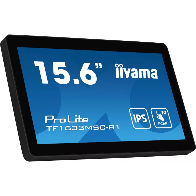 iiyama ProLite TF1633MSC-B1 arvutimonitor 39,6 cm (15,6 tolli) 1920 x 1080 pikslit Full HD puuteekraan Must