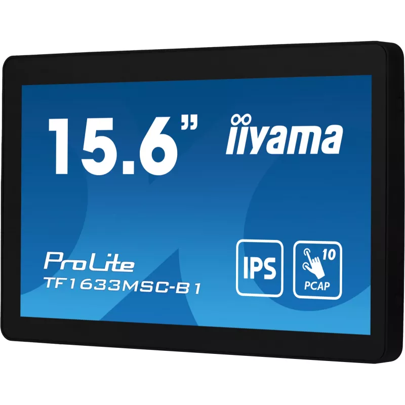 iiyama ProLite TF1633MSC-B1 arvutimonitor 39,6 cm (15,6 tolli) 1920 x 1080 pikslit Full HD puuteekraan Must