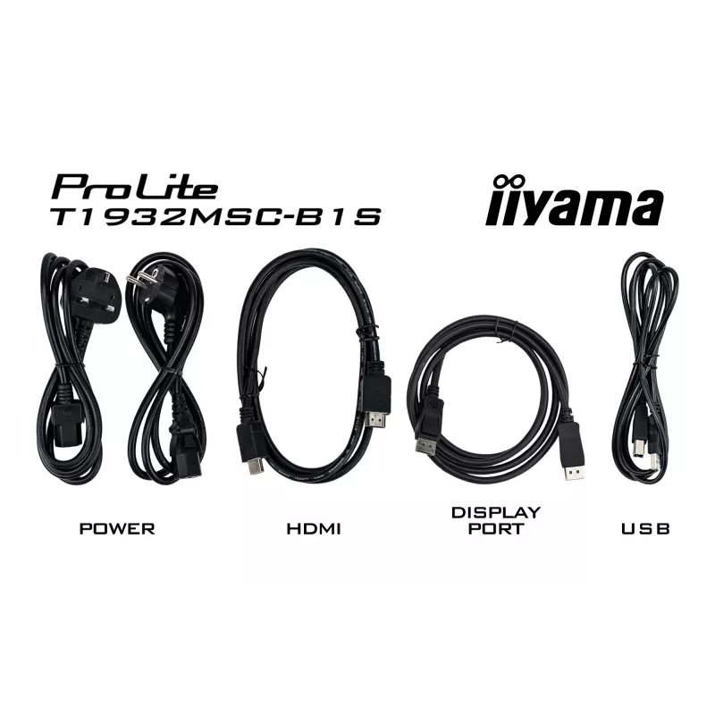 iiyama ProLite T1932MSC-B1S arvutimonitor 48,3 cm (19 tolli) 1280 x 1024 pikslit Full HD LED puuteekraan lauaarvutile must