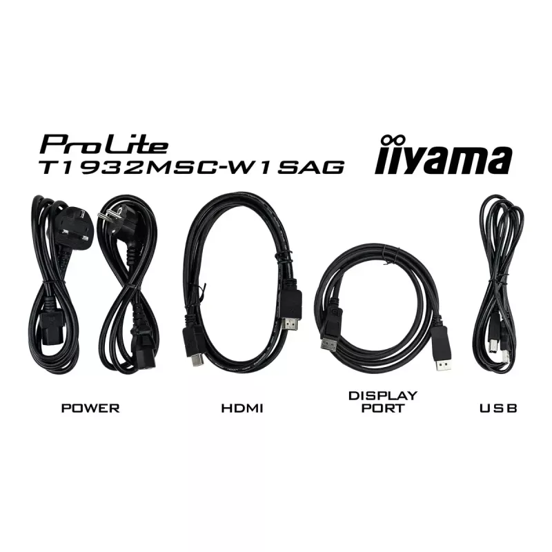 iiyama ProLite T1932MSC-W1SAG arvutimonitor 48,3 cm (19 tolli) 1280 x 1024 pikslit Full HD LED puuteekraan lauamonitor valge