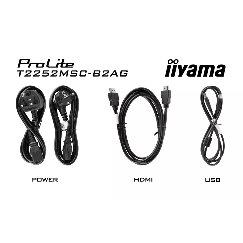 iiyama ProLite T2252MSC-B2AG arvutimonitor 54,6 cm (21,5 tolli) 1920 x 1080 pikslit Full HD LCD puuteekraaniga must