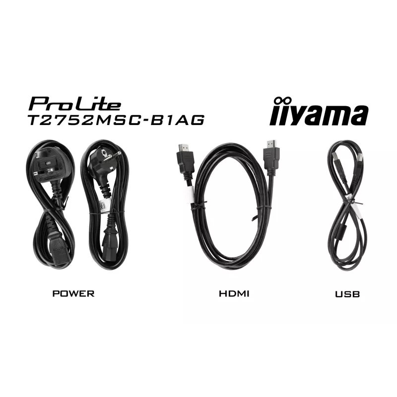 iiyama ProLite T2752MSC-B1AG arvutimonitor 68,6 cm (27 tolli) 1920 x 1080 pikslit Full HD LED puuteekraan Must