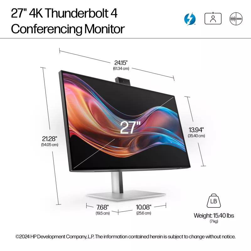 HP Series 7 Pro 27-tolline 4K konverentsimonitor - 727pm
