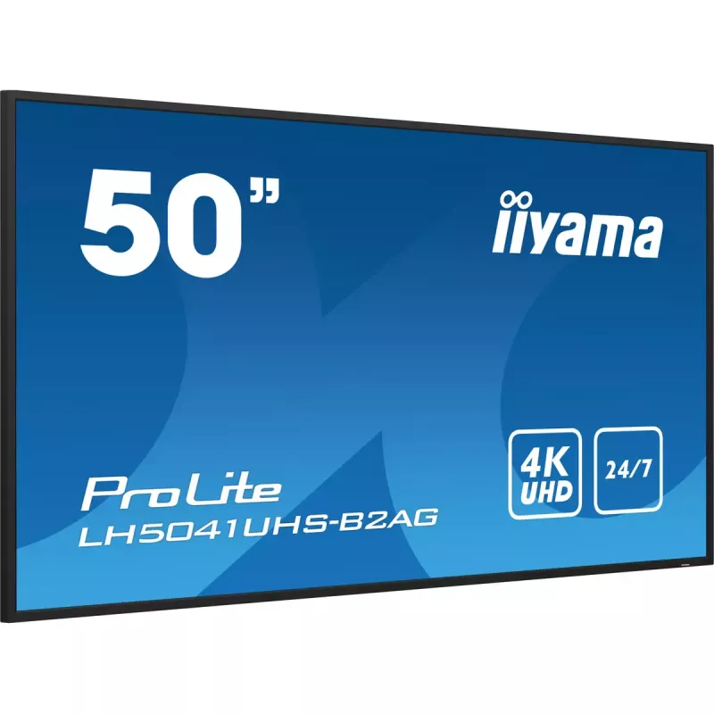 iiyama LH5041UHS-B2AG Signage Display Digitaalne infokuva lameekraan 127 cm (50 tolli) LCD 500 cd/m² 4K Ultra HD Must 24/7