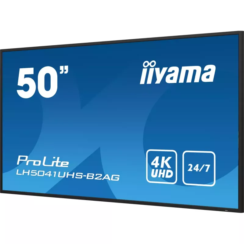 iiyama LH5041UHS-B2AG Signage Display Digitaalne infokuva lameekraan 127 cm (50 tolli) LCD 500 cd/m² 4K Ultra HD Must 24/7