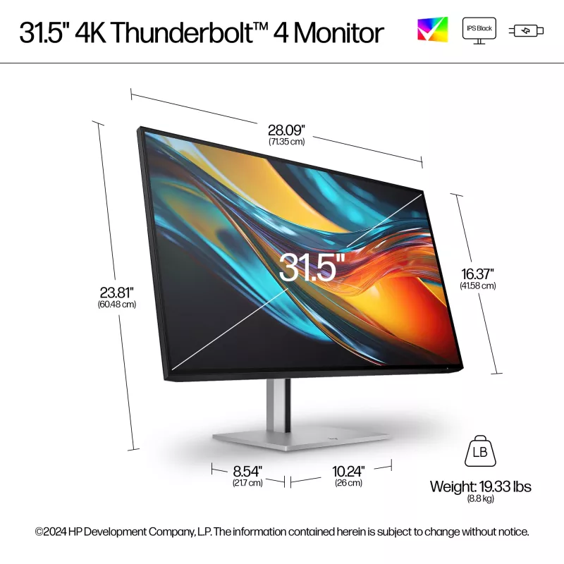 HP Series 7 Pro 31,5-tolline 4K Thunderbolt 4 monitor - 732pk