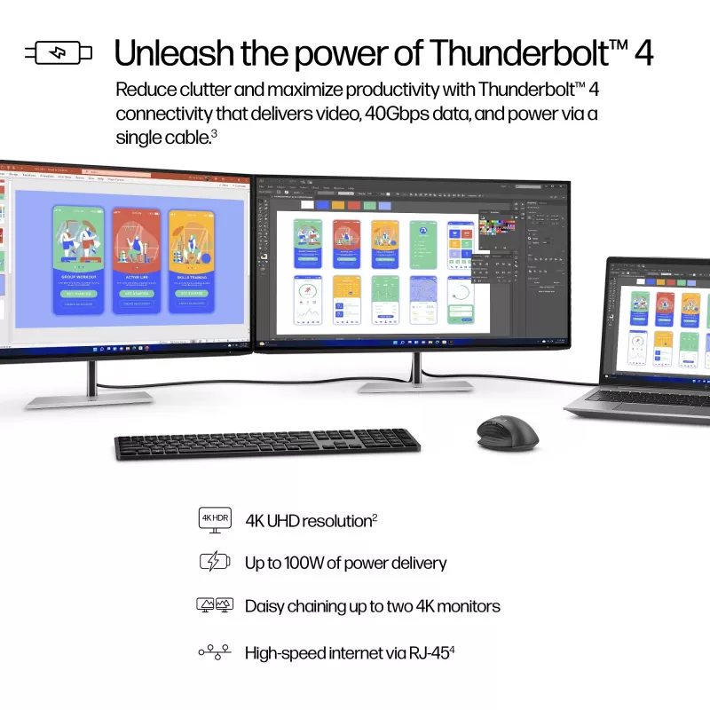 HP Series 7 Pro 31,5-tolline 4K Thunderbolt 4 monitor - 732pk