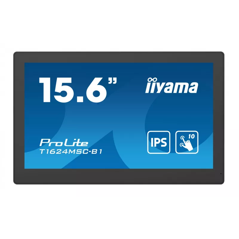iiyama T1624MSC-B1 arvutimonitor 39,6 cm (15,6 tolli) 1920 x 1080 pikslit Full HD LED puuteekraaniga must