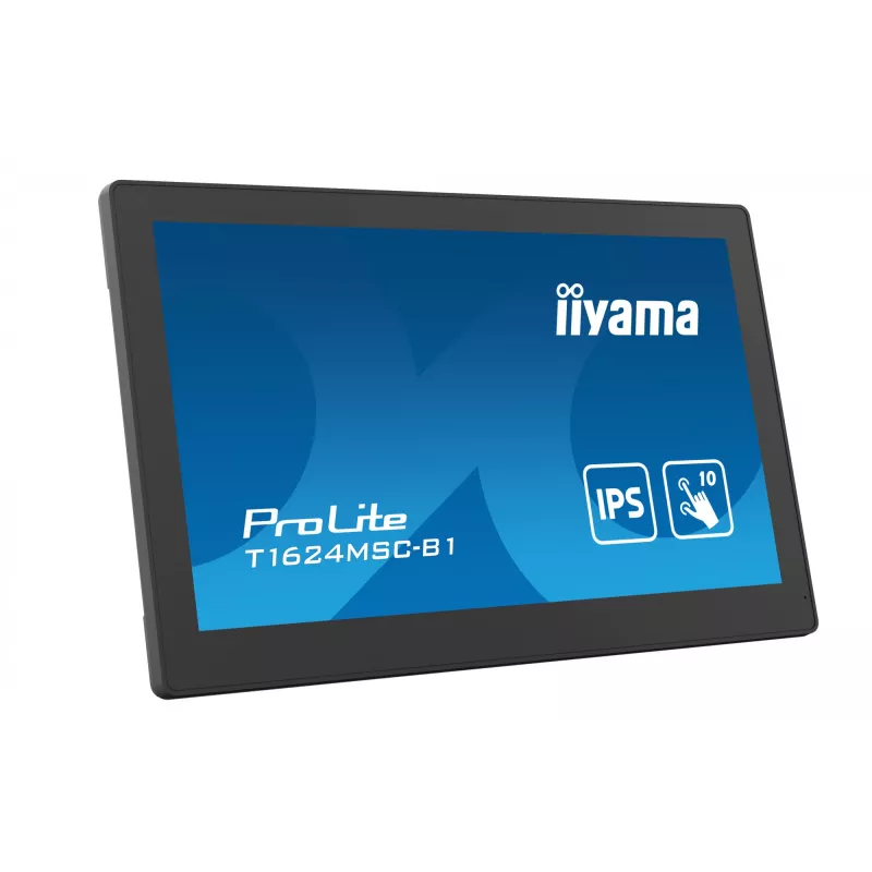 iiyama T1624MSC-B1 arvutimonitor 39,6 cm (15,6 tolli) 1920 x 1080 pikslit Full HD LED puuteekraaniga must