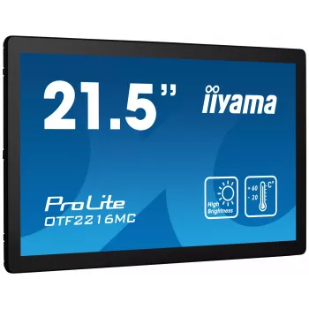 iiyama OTF2216MC-B1 arvutimonitor 54,6 cm (21,5 tolli) 1920 x 1080 pikslit Full HD LCD puuteekraaniga must