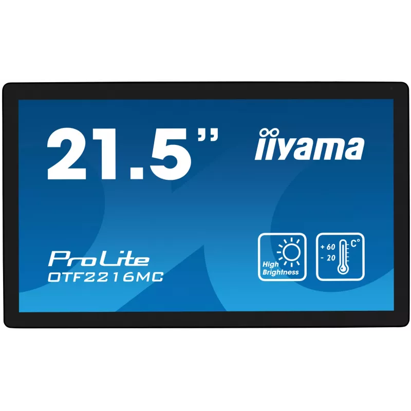 iiyama OTF2216MC-B1 arvutimonitor 54,6 cm (21,5 tolli) 1920 x 1080 pikslit Full HD LCD puuteekraaniga must