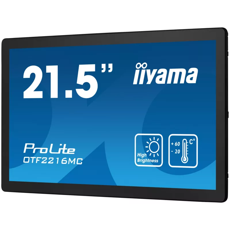iiyama OTF2216MC-B1 arvutimonitor 54,6 cm (21,5 tolli) 1920 x 1080 pikslit Full HD LCD puuteekraaniga must