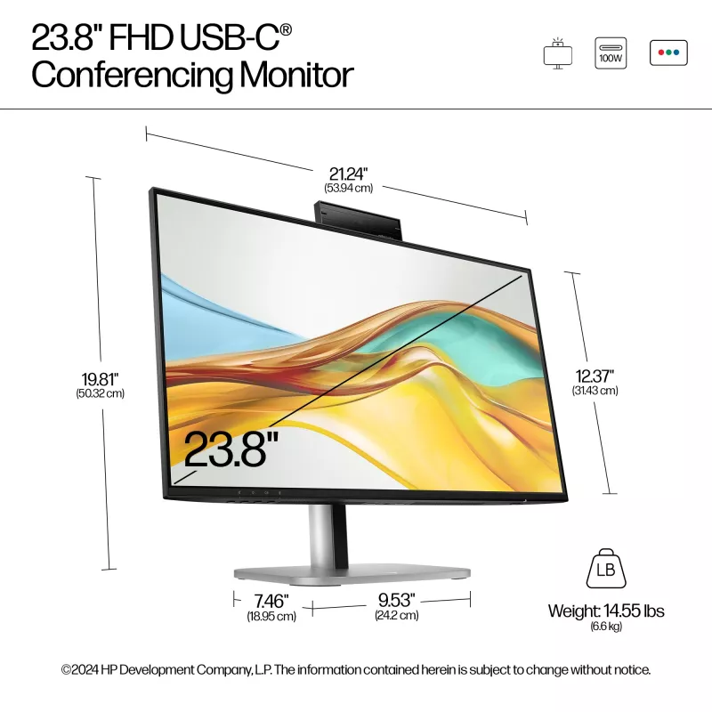 HP Series 5 Pro 23.8-tolline FHD USB-C konverentsimonitor - 524pm
