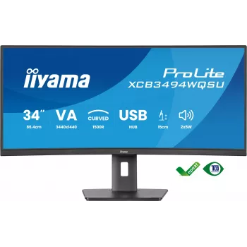 iiyama ProLite XCB3494WQSU-B1 arvutimonitor 86,4 cm (34 tolli) 3440 x 1440 pikslit UltraWide Quad HD LED must