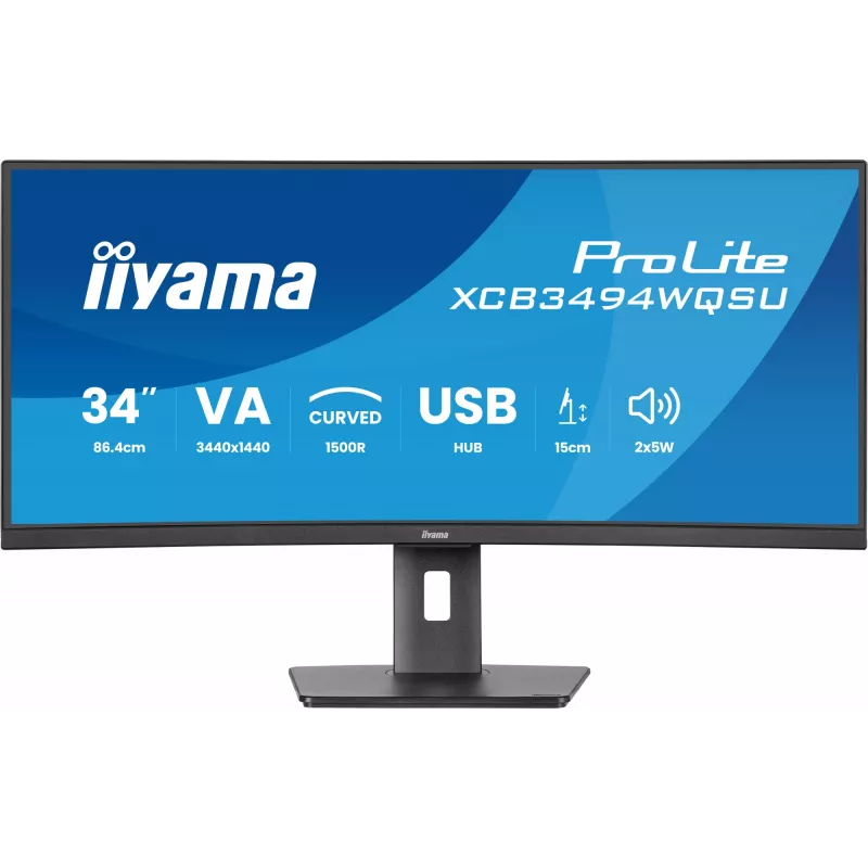 iiyama ProLite XCB3494WQSU-B1 arvutimonitor 86,4 cm (34 tolli) 3440 x 1440 pikslit UltraWide Quad HD LED must