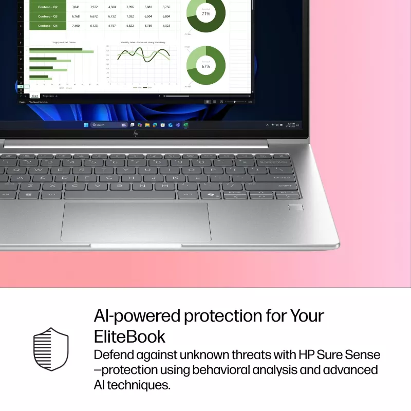 HP EliteBook 6 G1i AI Intel Core Ultra 7 255U sülearvuti 35,6 cm (14 tolli) WUXGA 32 GB DDR5-SDRAM Wi-Fi 7 (802.11be) Windows 11 Pro AI PC hõbedane