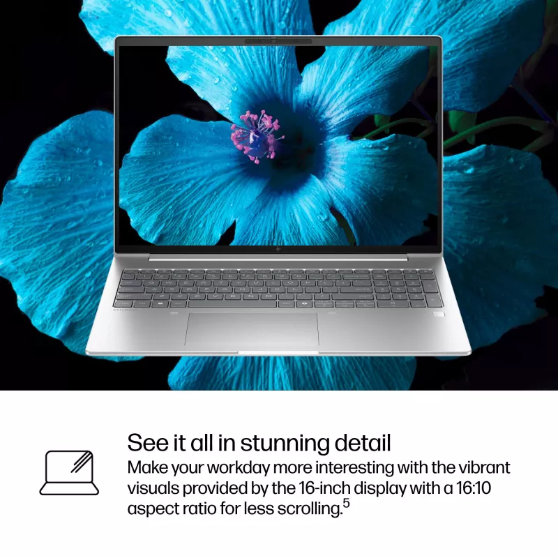 HP EliteBook 6 G1i AI Intel Core Ultra 5 225U sülearvuti 40,6 cm (16 tolli) WUXGA 16 GB DDR5-SDRAM Wi-Fi 7 (802.11be) Windows 11 Pro AI PC hõbedane
