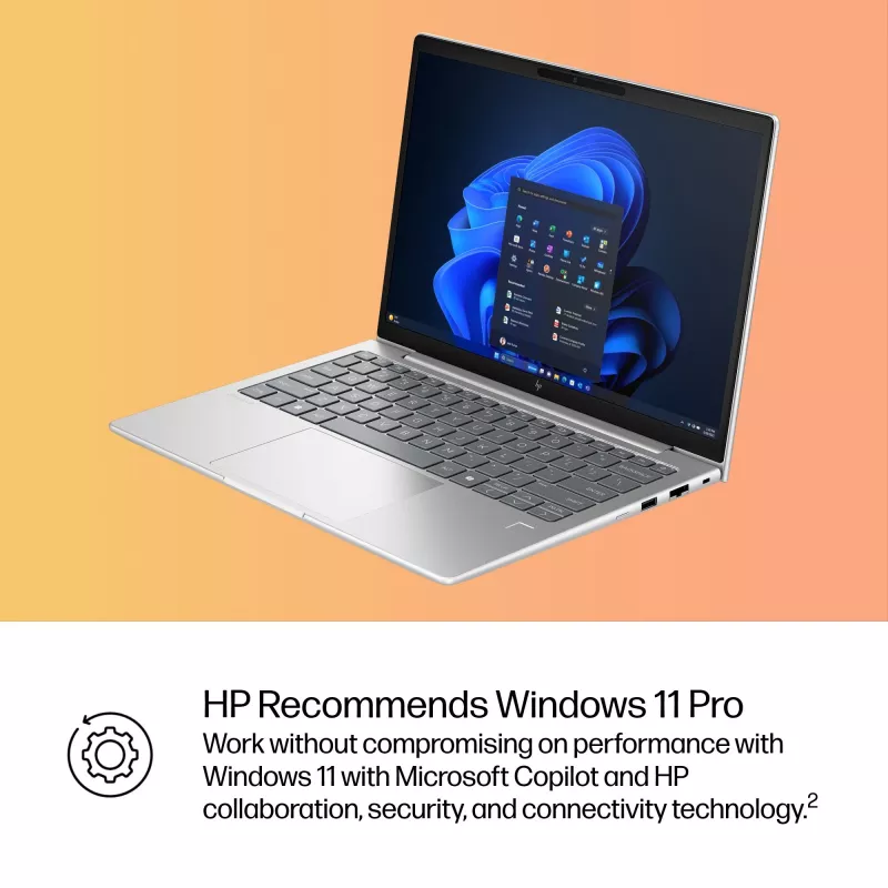 HP EliteBook 6 G1i AI PC Intel Core Ultra 7 255U Sülearvuti 33,8 cm (13,3 tolli) WUXGA 32 GB DDR5-SDRAM Wi-Fi 7 (802.11be) Windows 11 Pro Hõbedane