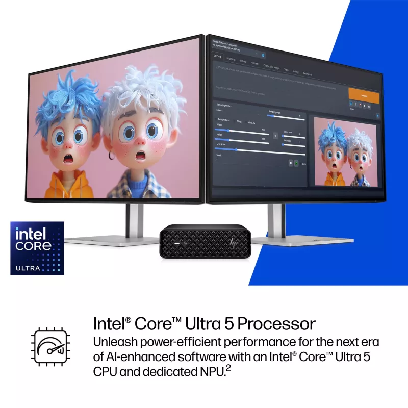 HP Z2 G1i Intel Core Ultra 5 245 16 GB DDR5-SDRAM NVIDIA RTX A400 Windows 11 Pro Mini PC Tööjaam AI Tööjaam, AI Arvuti