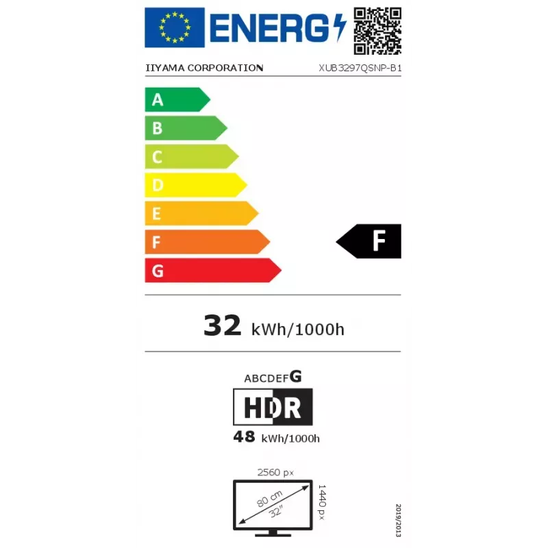 iiyama ProLite XUB3297QSNP-B1 arvutimonitor 81,3 cm (32 tolli) 2560 x 1440 pikslit Quad HD LED must