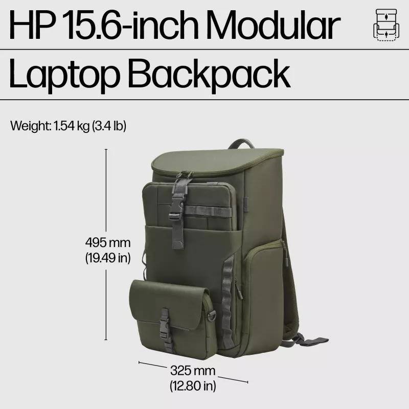 HP 15.6-inch Modular Laptop Backpack, Backpack, 39.6 cm (15.6 inch), 1.54 kg