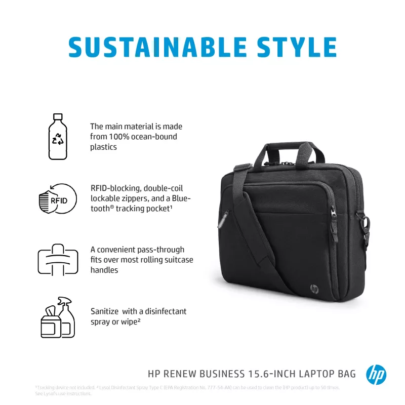 HP Renew Business 15,6-tolline sülearvutikott, Messenger-tüüpi ümbris, 39,6 cm (15,6 tolli), 610 g