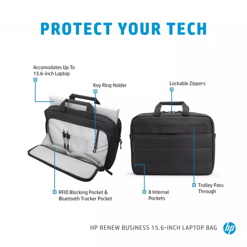 HP Renew Business 15,6-tolline sülearvutikott, Messenger-tüüpi ümbris, 39,6 cm (15,6 tolli), 610 g