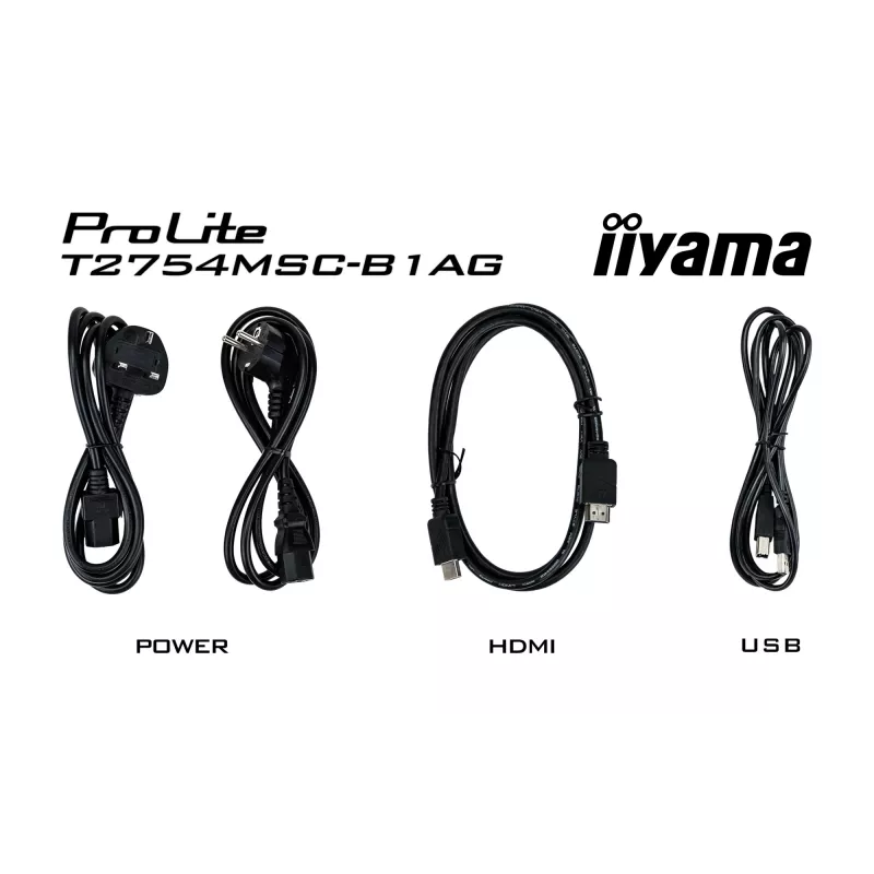 iiyama ProLite T2754MSC-B1AG arvutimonitor 68,6 cm (27 tolli) 1920 x 1080 pikslit Full HD LED puuteekraan Mitmekasutaja Must