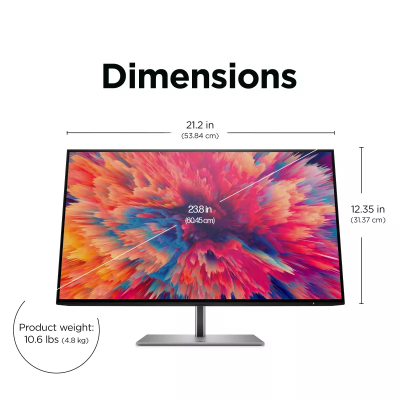 HP Z24q G3 QHD-ekraan, 60,5 cm (23,8 tolli), 2560 x 1440 pikslit, Quad HD, LCD, 5 ms, hõbedane