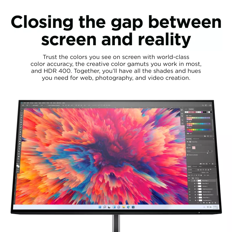 HP Z24q G3 QHD-ekraan, 60,5 cm (23,8 tolli), 2560 x 1440 pikslit, Quad HD, LCD, 5 ms, hõbedane