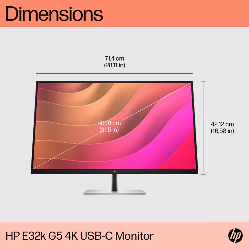 Monitor HP E32k G5 31.5 tolli 4K Ultra HD LCD 3840 x 2160