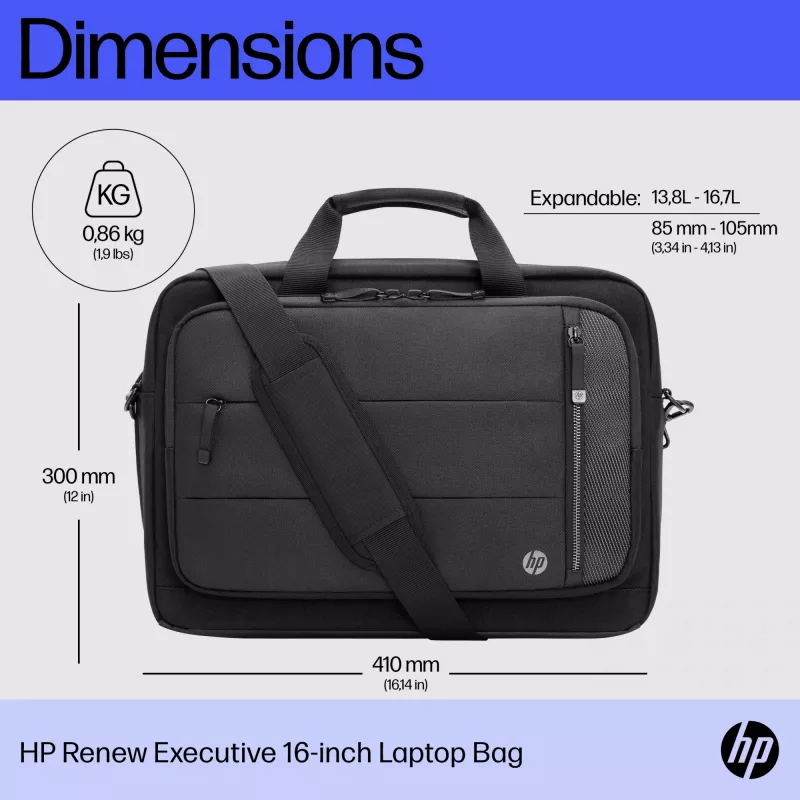 HP Renew Executive 16-tolline sülearvutikott, messenger-tüüpi