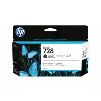 HP 728 130-ml mattmust DesignJet tindikassett