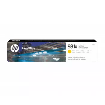 HP 981X suure tõhususega kollane originaalkassett PageWide’ile, kollane, 1 tk, 10000 lehekülge