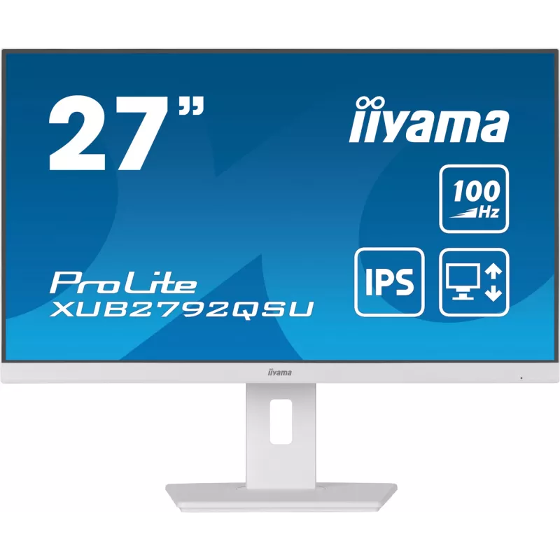 iiyama ProLite XUB2792QSU-W6 arvutimonitor 68,6 cm (27 tolli) 2560 x 1440 pikslit Quad HD LED Valge