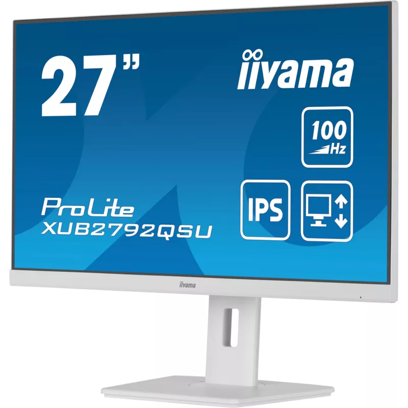 iiyama ProLite XUB2792QSU-W6 arvutimonitor 68,6 cm (27 tolli) 2560 x 1440 pikslit Quad HD LED Valge