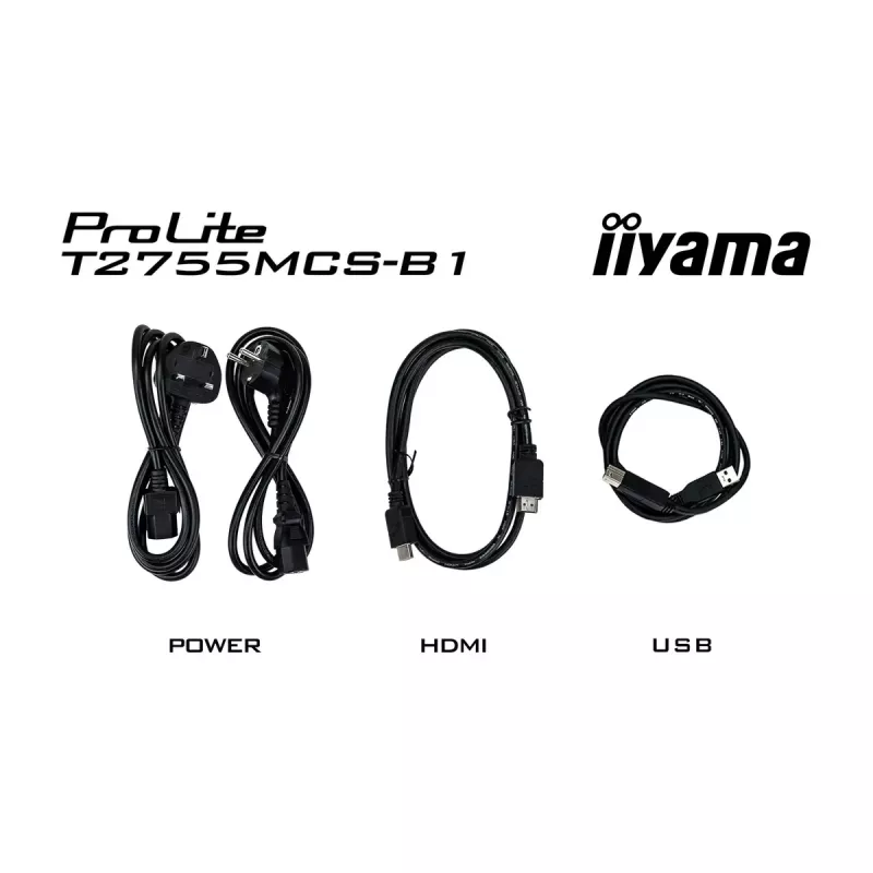 iiyama ProLite T2755MSC-B1 arvutimonitor 68,6 cm (27 tolli) 1920 x 1080 Full HD LED puuteekraan lauaarvutile must