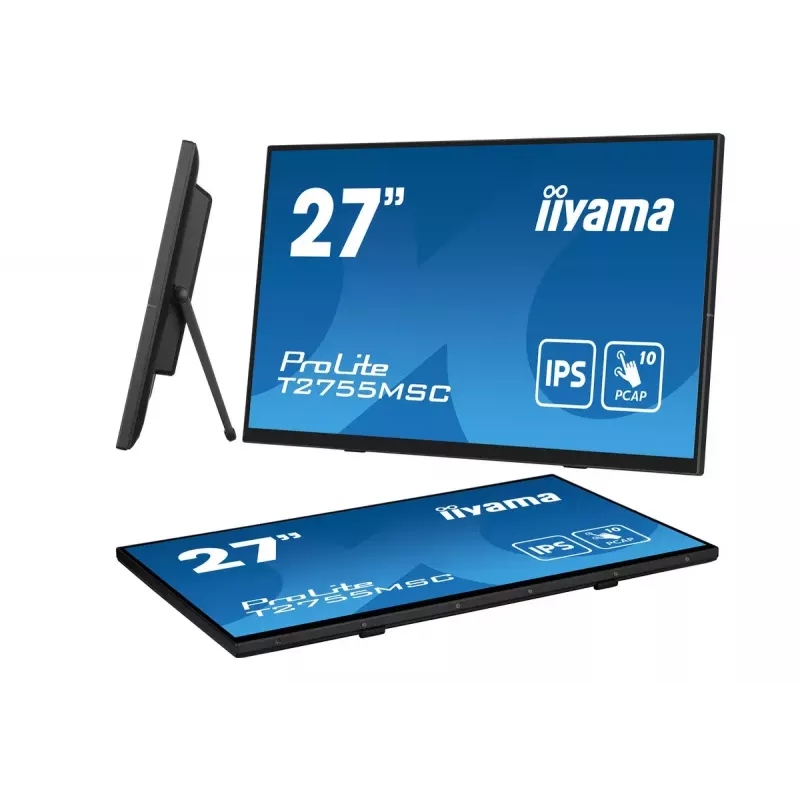 iiyama ProLite T2755MSC-B1 arvutimonitor 68,6 cm (27 tolli) 1920 x 1080 Full HD LED puuteekraan lauaarvutile must