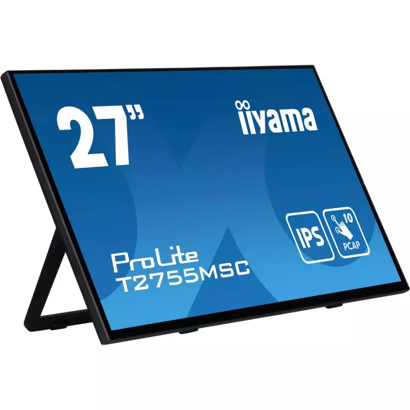 iiyama ProLite T2755MSC-B1 arvutimonitor 68,6 cm (27 tolli) 1920 x 1080 Full HD LED puuteekraan lauaarvutile must