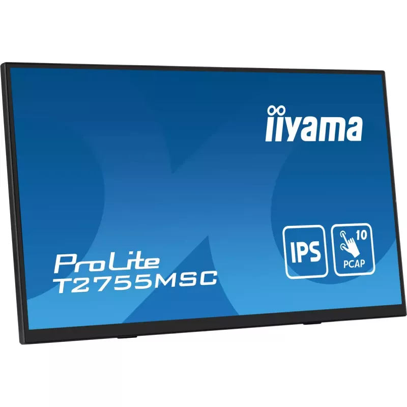 iiyama ProLite T2755MSC-B1 arvutimonitor 68,6 cm (27 tolli) 1920 x 1080 Full HD LED puuteekraan lauaarvutile must