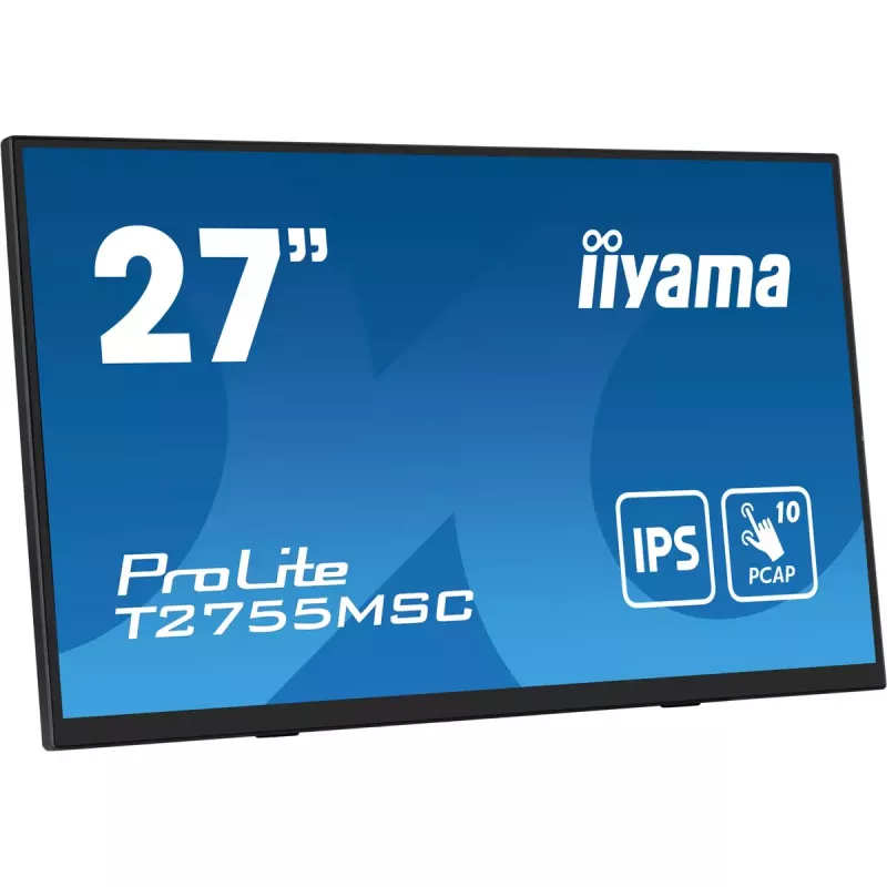 iiyama ProLite T2755MSC-B1 arvutimonitor 68,6 cm (27 tolli) 1920 x 1080 Full HD LED puuteekraan lauaarvutile must