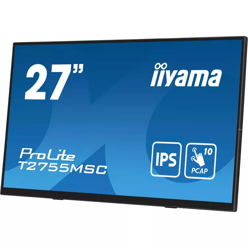 iiyama ProLite T2755MSC-B1 arvutimonitor 68,6 cm (27 tolli) 1920 x 1080 Full HD LED puuteekraan lauaarvutile must