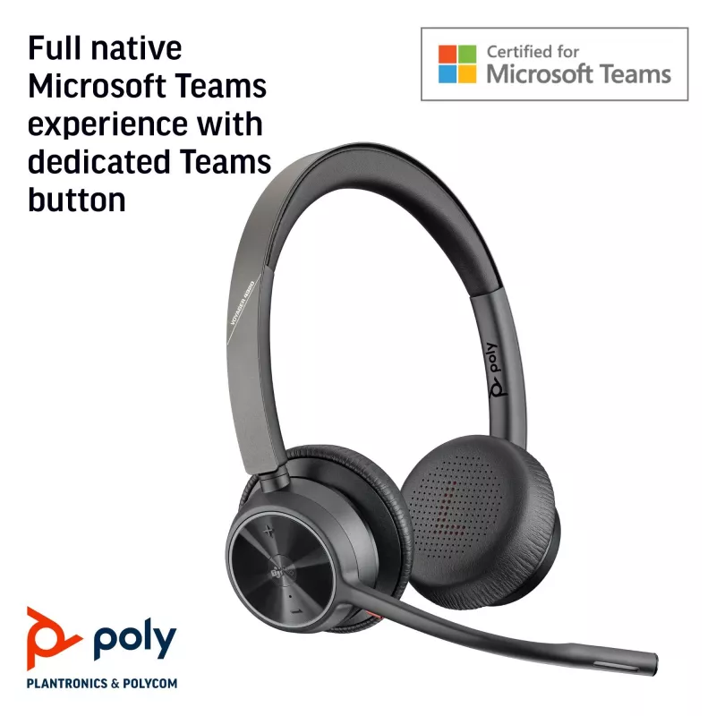 HP Poly Voyager 4320 Microsoft Teams sertifitseeritud USB-A peakomplekt + BT700 dongle