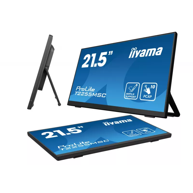 iiyama ProLite T2255MSC-B1 arvutimonitor 54,6 cm (21,5 tolli) 1920 x 1080 pikslit Full HD LCD puuteekraaniga must