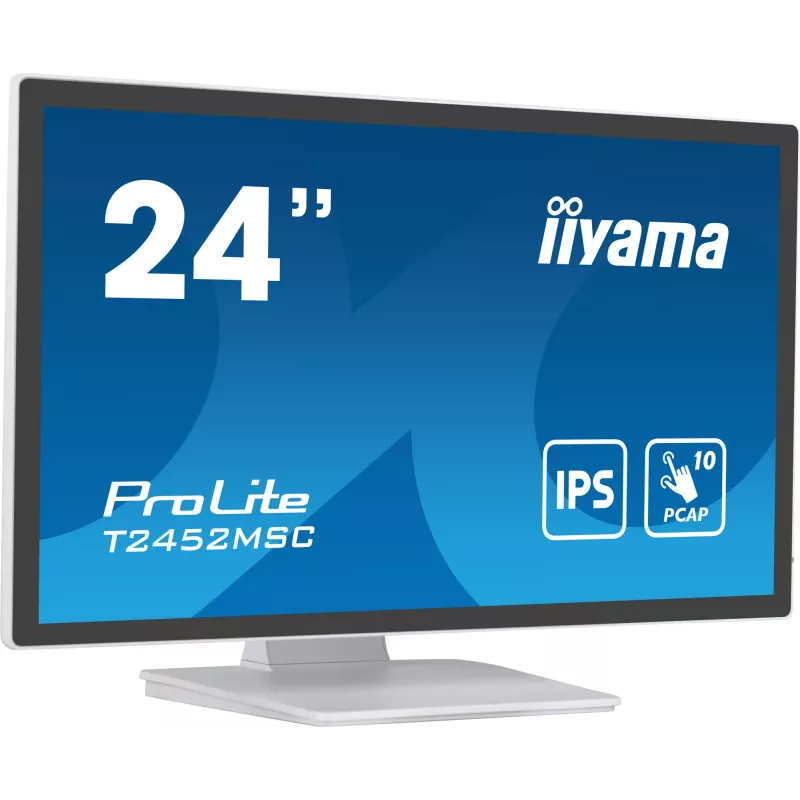 iiyama ProLite T2452MSC-W1 arvutimonitor 61 cm (24 tolli) 1920 x 1080 pikslit Full HD LCD puuteekraan Mitmekasutaja Valge