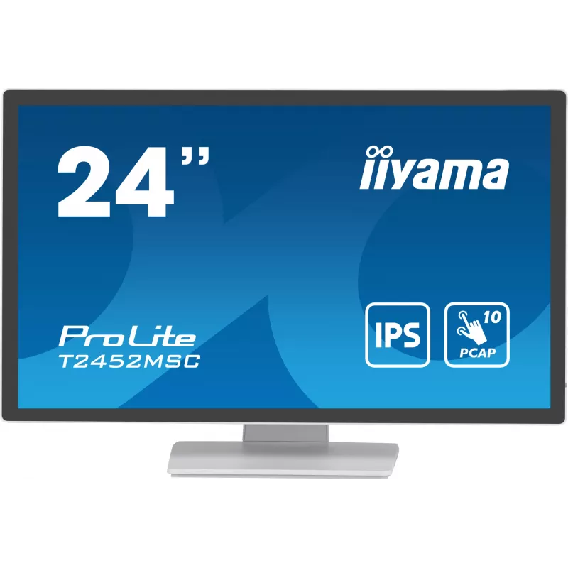 iiyama ProLite T2452MSC-W1 arvutimonitor 61 cm (24 tolli) 1920 x 1080 pikslit Full HD LCD puuteekraan Mitmekasutaja Valge
