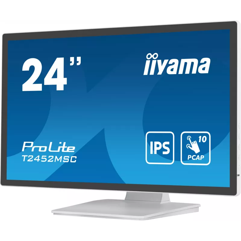 iiyama ProLite T2452MSC-W1 arvutimonitor 61 cm (24 tolli) 1920 x 1080 pikslit Full HD LCD puuteekraan Mitmekasutaja Valge