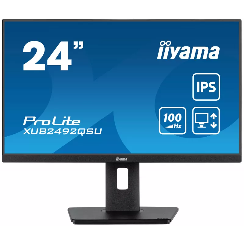 iiyama ProLite XUB2492QSU-B1 arvutimonitor 60.5 cm (23.8 tolli) 2560 x 1440 pikslit Quad HD LED must