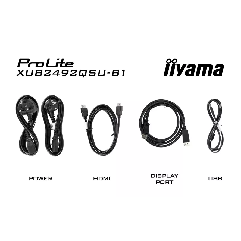 iiyama ProLite XUB2492QSU-B1 arvutimonitor 60.5 cm (23.8 tolli) 2560 x 1440 pikslit Quad HD LED must